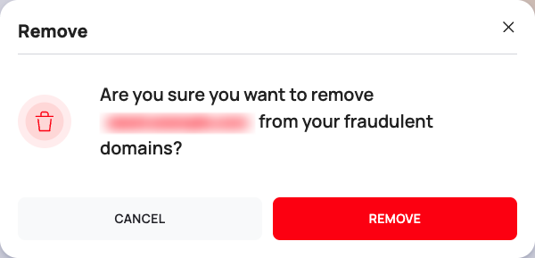 The red Remove confirmation with CANCEL and REMOVE.