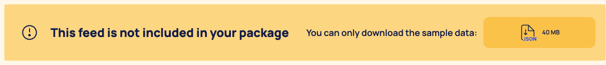 A feed card for a feed outside the package, with its sample file.